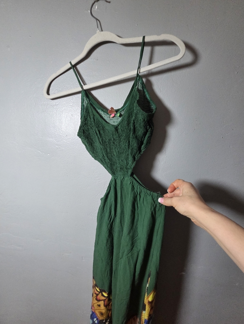 Farm Rio Brazil edition Green With Butterflies Maxi Dress Sz Small Summer Beach - Picture 5 of 10